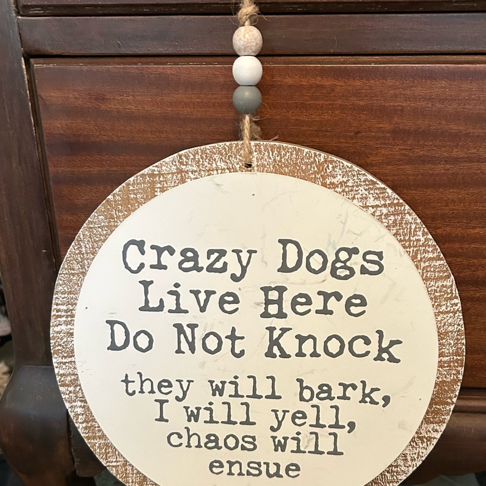 Rustic Cream and Brown Dog Quote Wall Sign